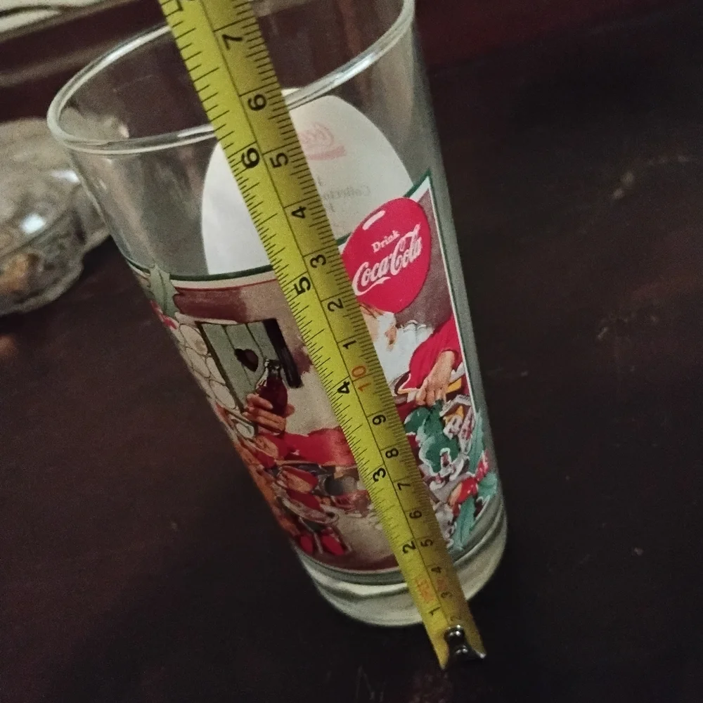 Coca Cola Santa Glass with Red and White Accents